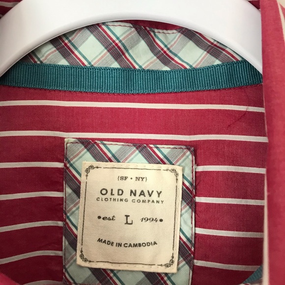 Old Navy Red and White stripe shirt - Picture 4 of 8